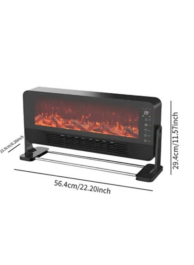 ماركة غير محددة مدفأة ديكور كهربائية 2000 واط مستويين للحرارة تحكم مزدوج باللمس او الريموت، دفاية كهربائية بشاشة LED صغيرة تعرض درجة الحرارة،حماية من الحرارة الزائدة و مؤقت 12 ساعه - Image 4